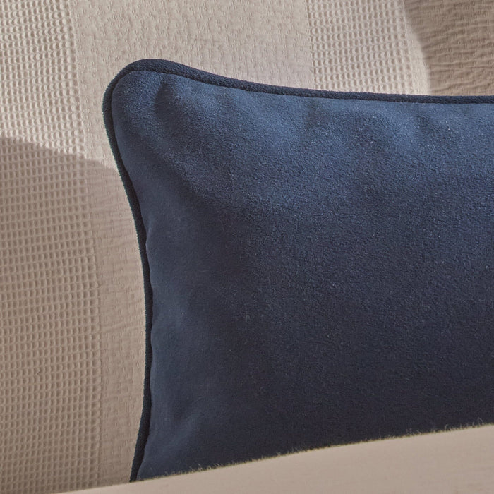 Alford 35x55cm Velvet Piped Edge Scatter Cushion Cover - Ink Blue - Laura James