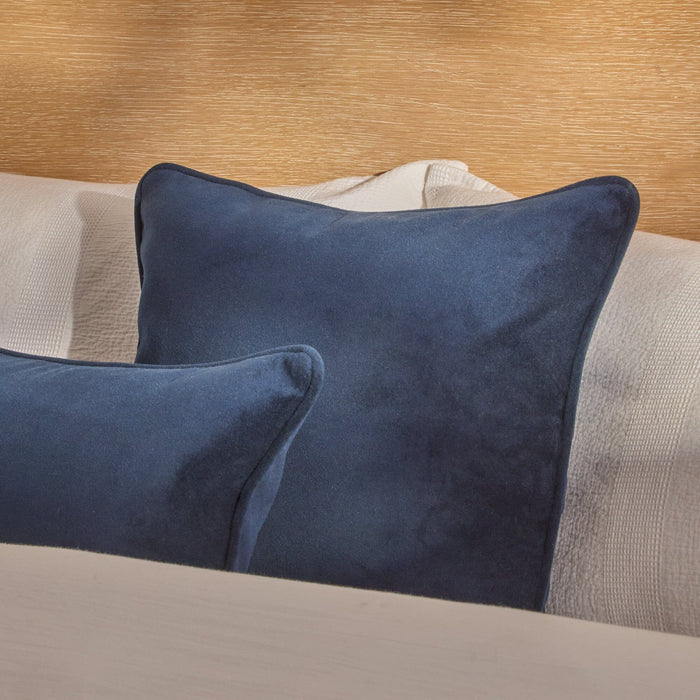 Alford 35x55cm Velvet Piped Edge Scatter Cushion Cover - Ink Blue - Laura James