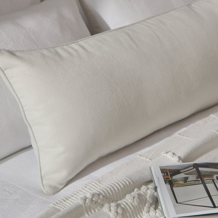 Alford 40x110cm Piped Edge Scatter Cushion Cover - Ivory - Laura James