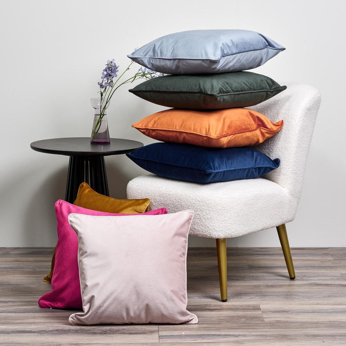 Turmeric yellow velvet cushion cover - Laura James