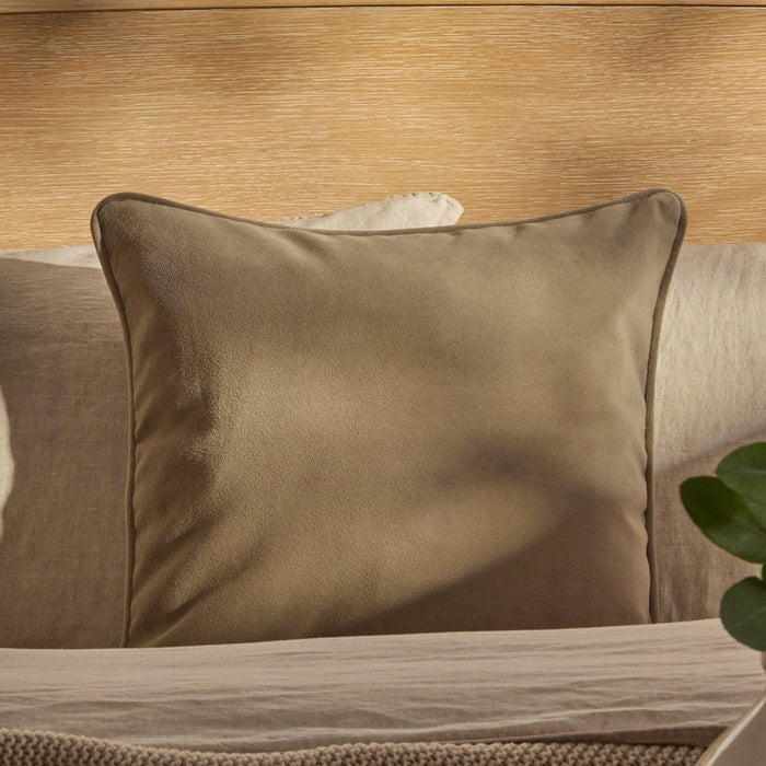 Alford 45x45cm Velvet Piped Edge Scatter Cushion Cover - Driftwood - Laura James