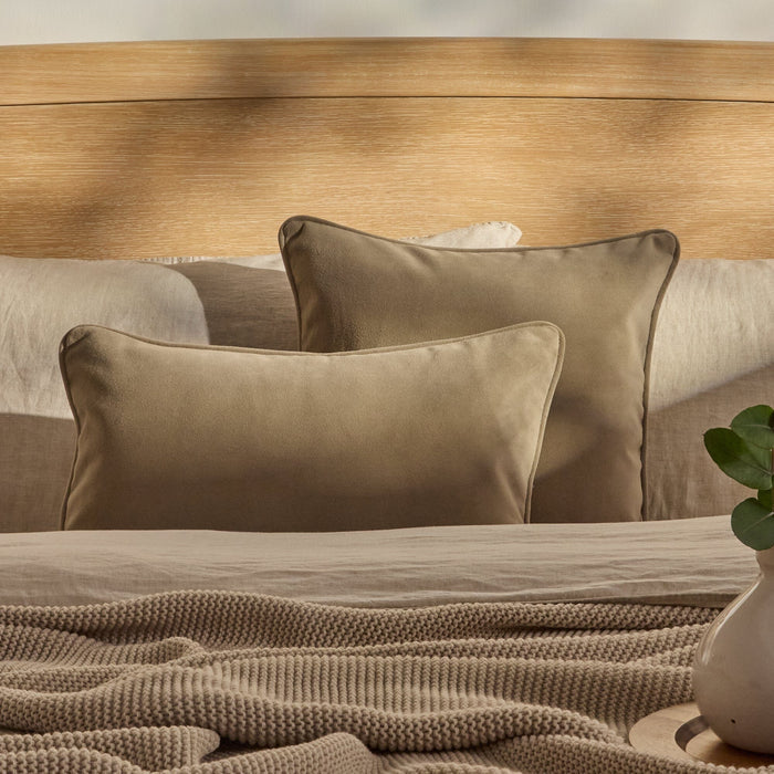 Alford 45x45cm Velvet Piped Edge Scatter Cushion Cover - Driftwood - Laura James