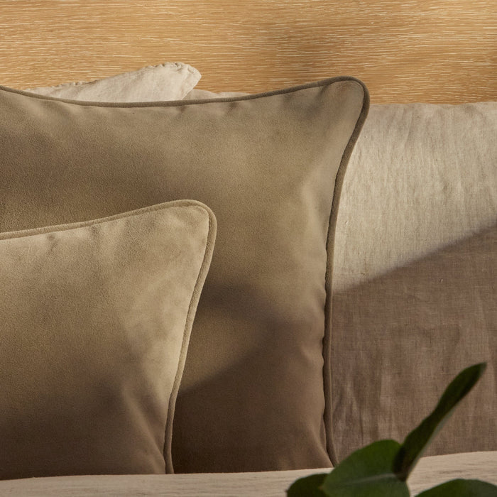 Alford 45x45cm Velvet Piped Edge Scatter Cushion Cover - Driftwood - Laura James