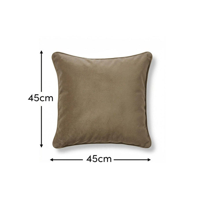 Alford 45x45cm Velvet Piped Edge Scatter Cushion Cover - Driftwood - Laura James