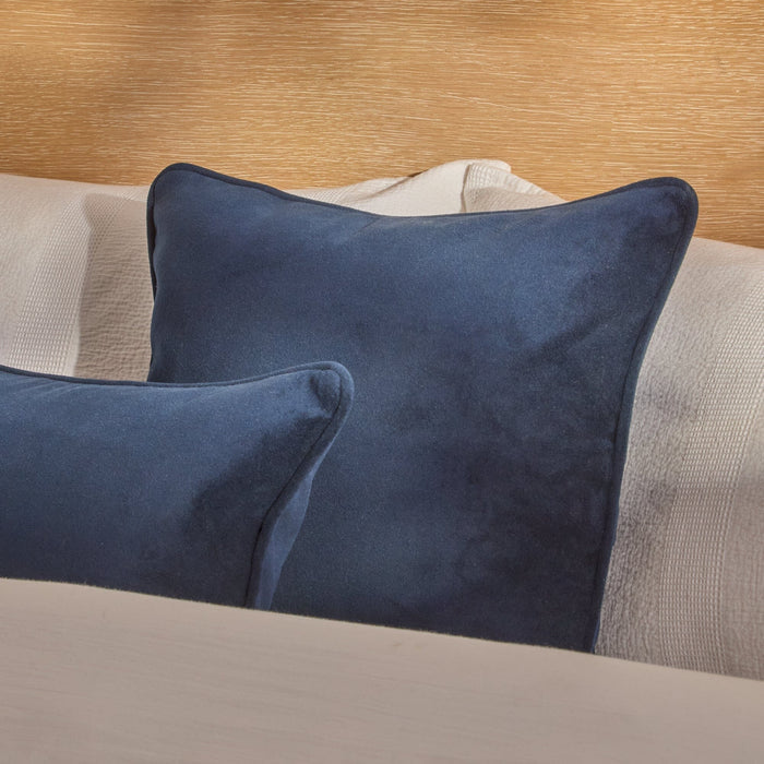 Alford 45x45cm Velvet Piped Edge Scatter Cushion Cover - Ink Blue - Laura James