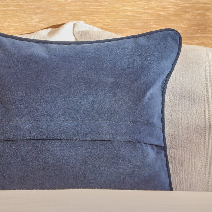 Alford 45x45cm Velvet Piped Edge Scatter Cushion Cover - Ink Blue - Laura James