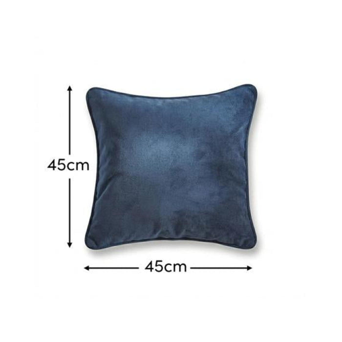 Alford 45x45cm Velvet Piped Edge Scatter Cushion Cover - Ink Blue - Laura James