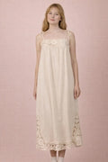 Allison Lace Trim Linen Maxi Dress