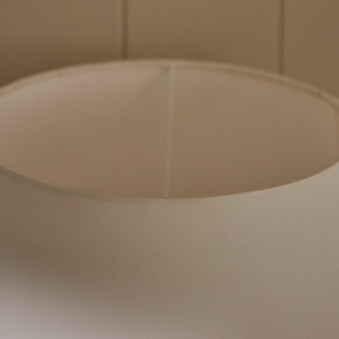Alma 23cm Glass Lamp Base - Champagne & Coningsby 30cm Cotton Lamp Shade - Snow White - Laura James