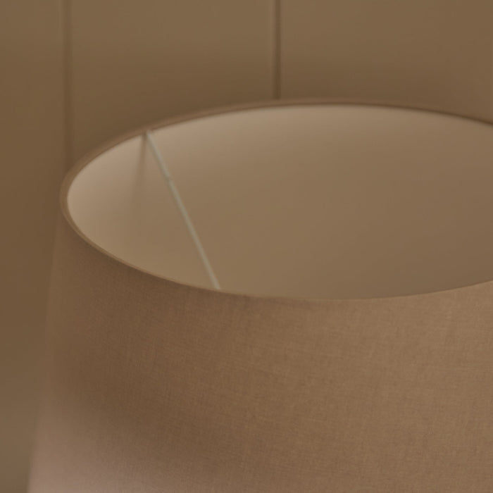 Alma 23cm Glass Lamp Base - Champagne & Coningsby 30cm Cotton Lamp Shade - Taupe - Laura James