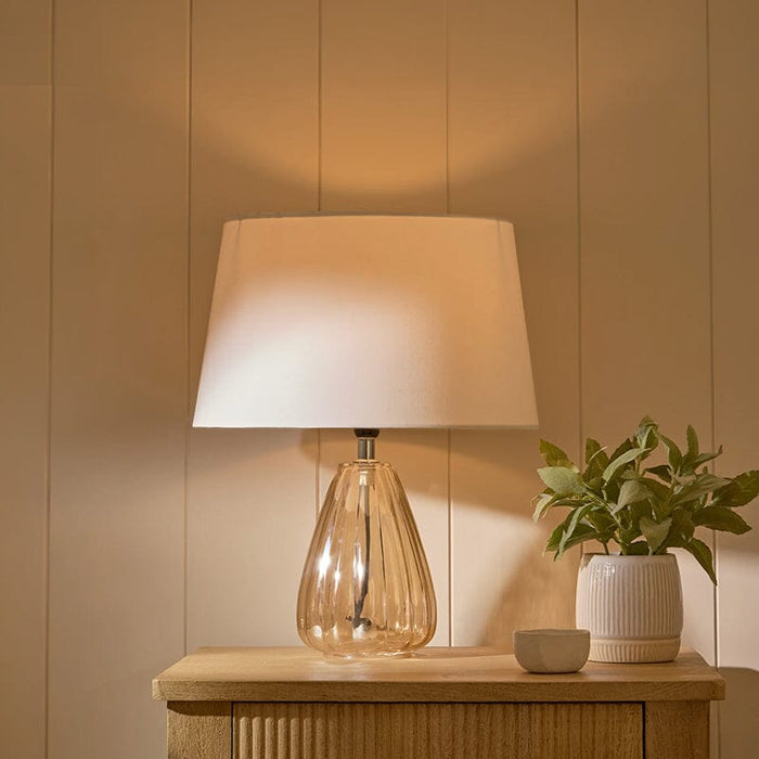 Alma 23cm Glass Lamp Base - Champagne - Laura James