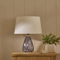 Alma 23cm Glass Lamp Base - Smoke Grey - Laura James