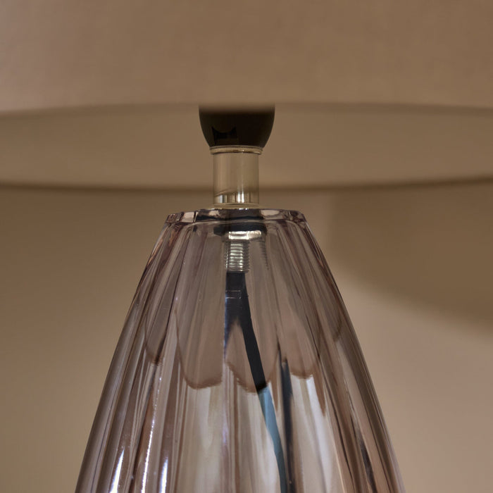 Alma 23cm Glass Lamp Base - Smoke Grey