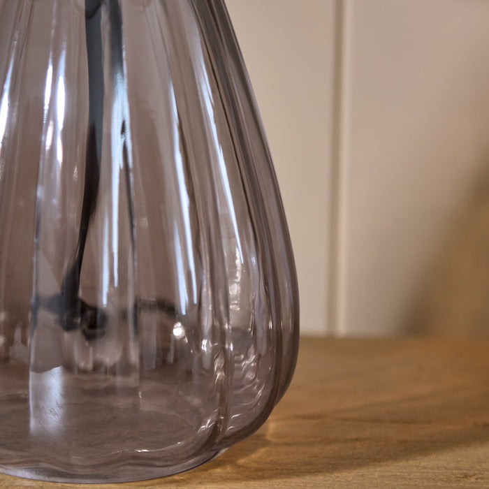 Alma 23cm Glass Lamp Base - Smoke Grey