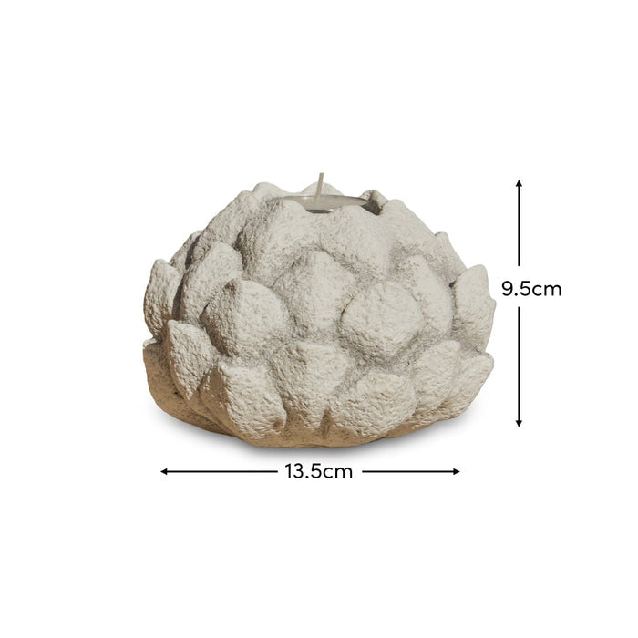 Alvito 9.5cm Artichoke Flower Candle Holder - Natural - Laura James