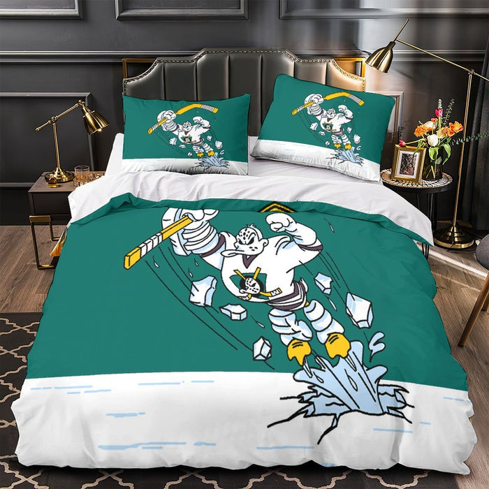 Anaheim Ducks Bedding Set Pattren Quilt Duvet Cover Without Filler