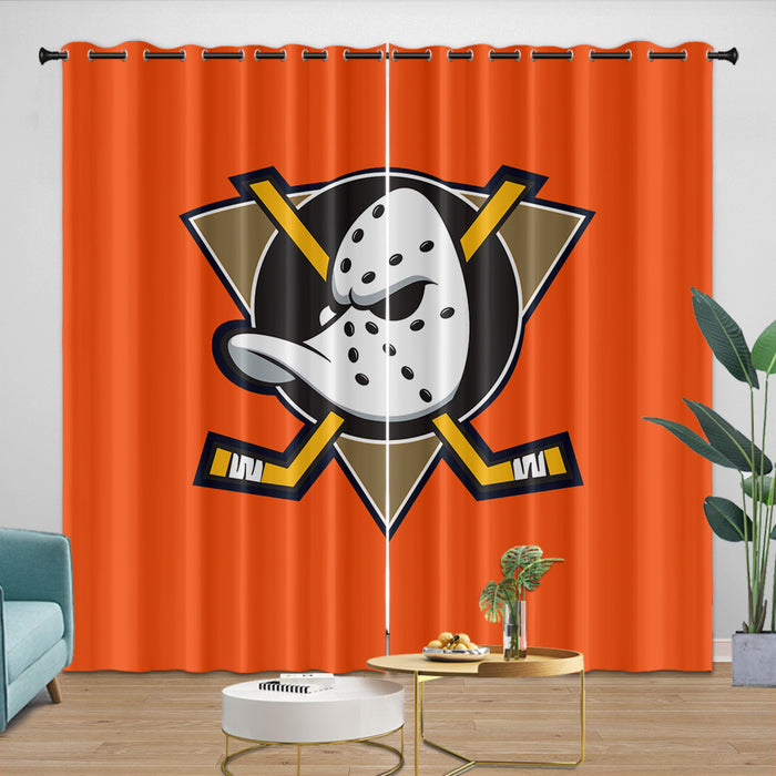 Anaheim Ducks Curtains Pattern Blackout Window Drapes Room Decoration