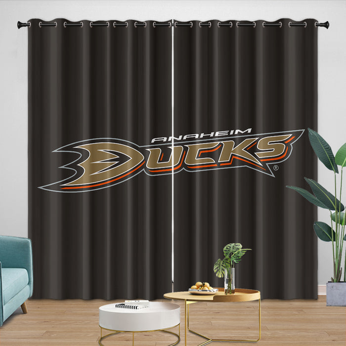 Anaheim Ducks Curtains Pattern Blackout Window Drapes Room Decoration