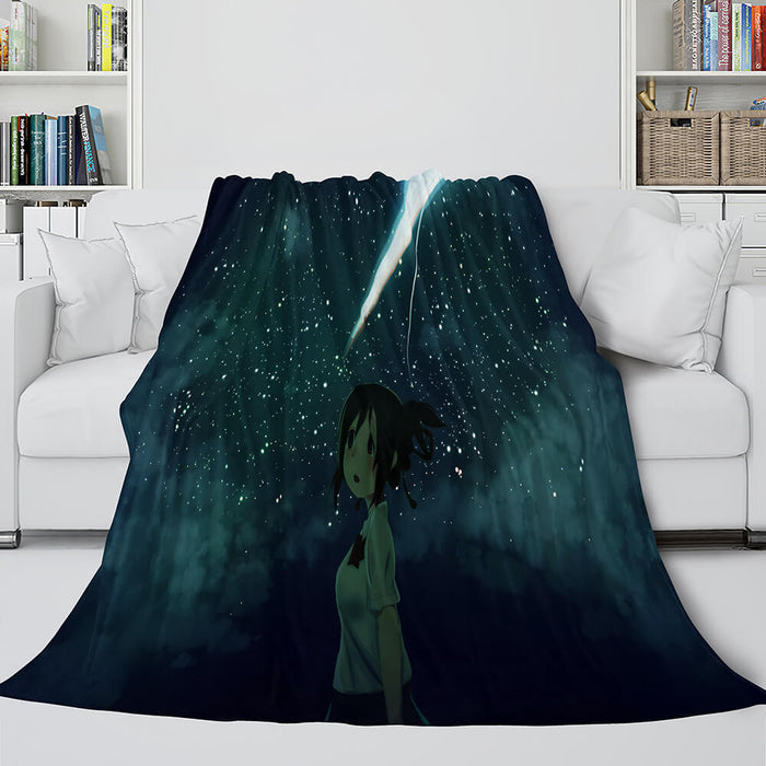 Anime Your Name Cosplay Flannel Blanket Throw Comforter Bedding Sets - EBuycos