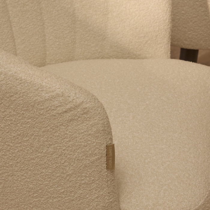 Arabella Light Beige Boucle Dining Chair - Set of 2 - Whitewash Oak Legs - Laura James