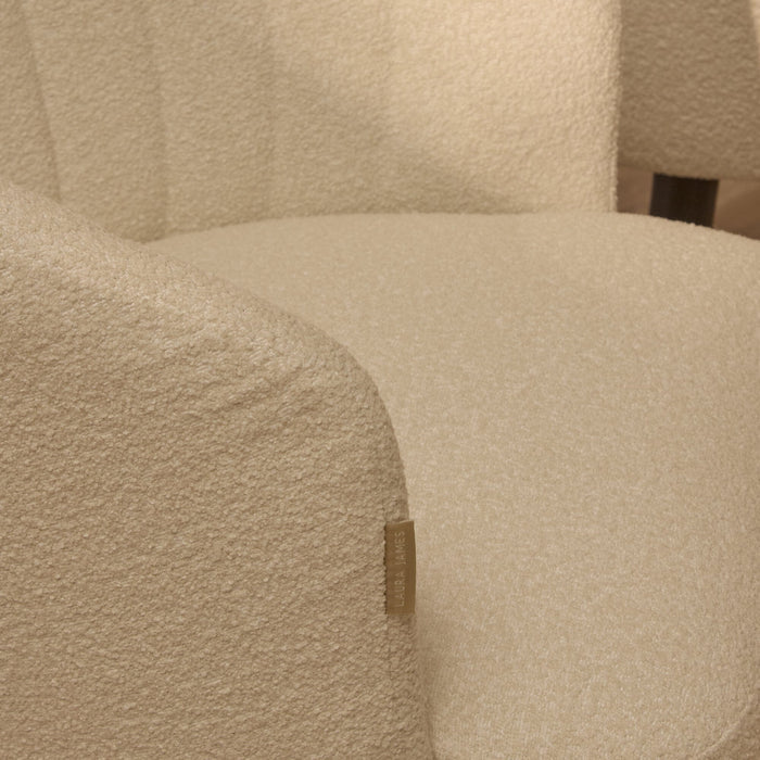 Arabella Light Beige Boucle Dining Chairs - Set of 2 - Black Oak Legs - Laura James