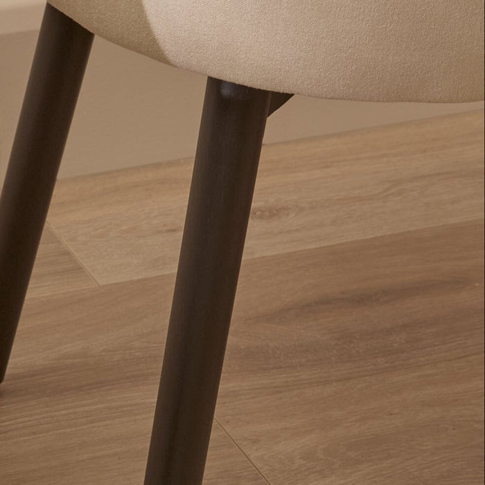 Arabella Natural Beige Dining Chairs - Set of 2 - Black Oak Legs - Laura James