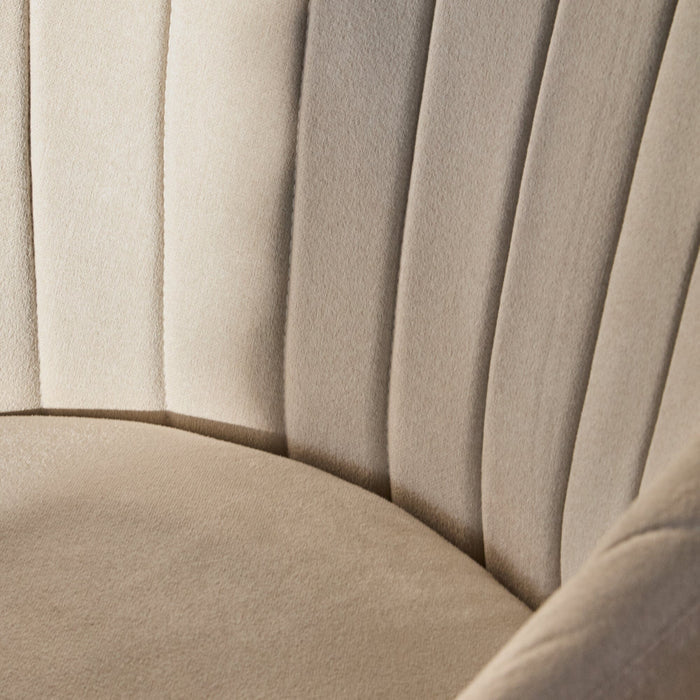 Arabella Office Swivel Chair - Natural Beige with Gold Legs - Laura James