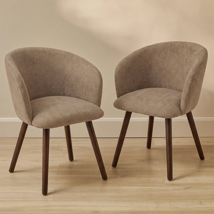 Archer Natural Brown Dining Chair - Set of 2 - Coffee Brown Legs - Laura James