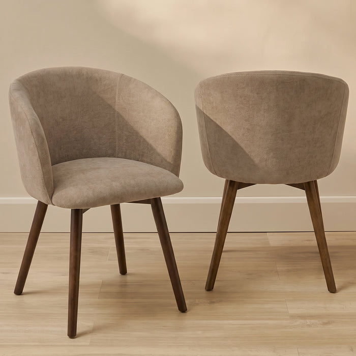 Archer Natural Brown Dining Chair - Set of 2 - Coffee Brown Legs - Laura James