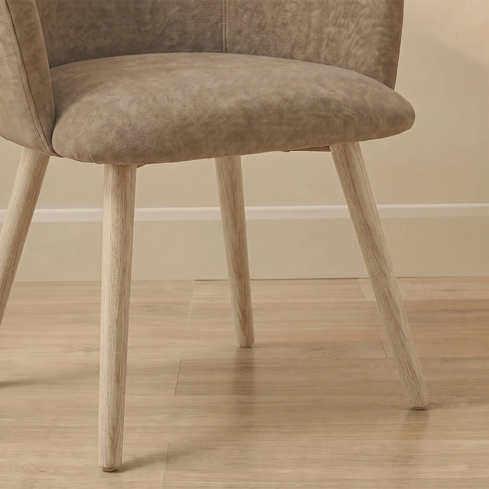 Archer Natural Brown Dining Chair - Set of 2 - Whitewash Legs - Laura James