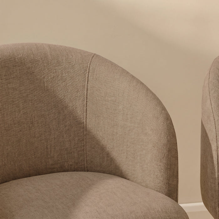 Archer Natural Brown Dining Chair - Set of 2 - Whitewash Legs - Laura James