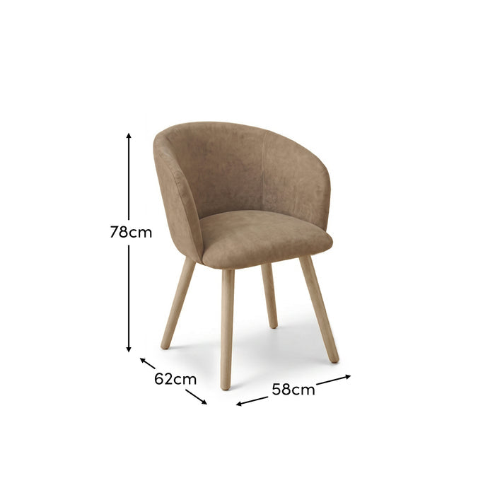 Archer Natural Brown Dining Chair - Set of 2 - Whitewash Legs - Laura James