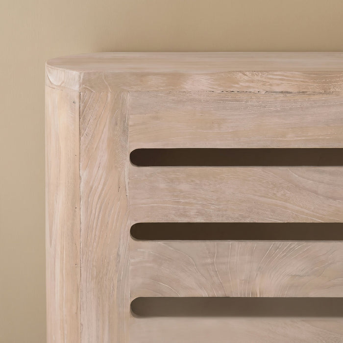 Asha Medium Radiator Cover - Chalked Mango Wood - Laura James