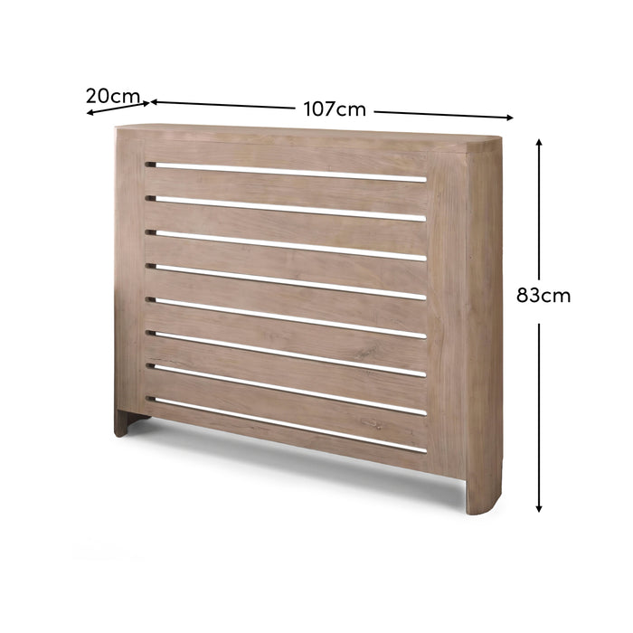 Asha Medium Radiator Cover - Chalked Mango Wood - Laura James