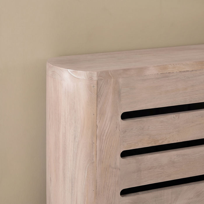 Asha Small Radiator Cover - Chalked Mango Wood - Laura James