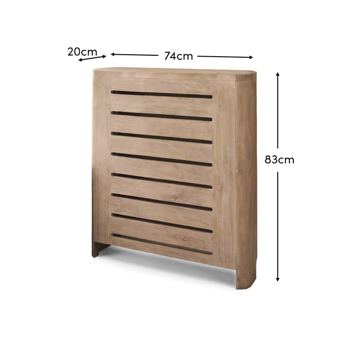 Asha Small Radiator Cover - Chalked Mango Wood - Laura James