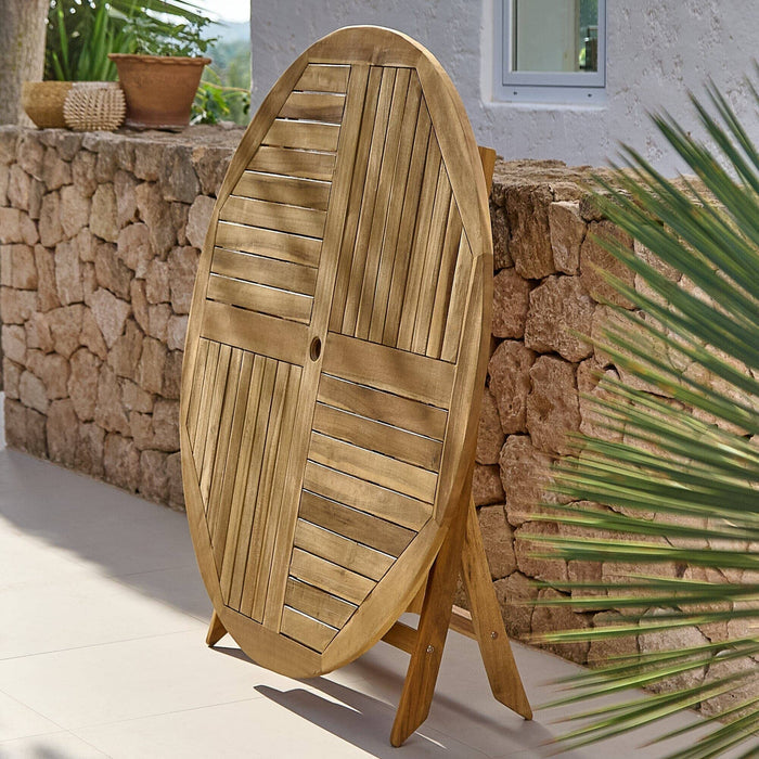 Ashby 6 Seater Wooden Round Folding Garden Dining Table - 130cm
 - Laura James
