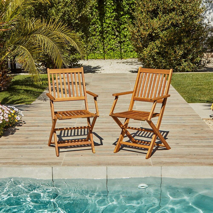 Ashby Wooden Folding armchairs - Set of 2 - Laura James