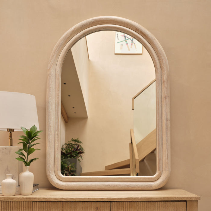 Ashridge 100x70cm Arch Wall Mirror - Whitewash - Laura James