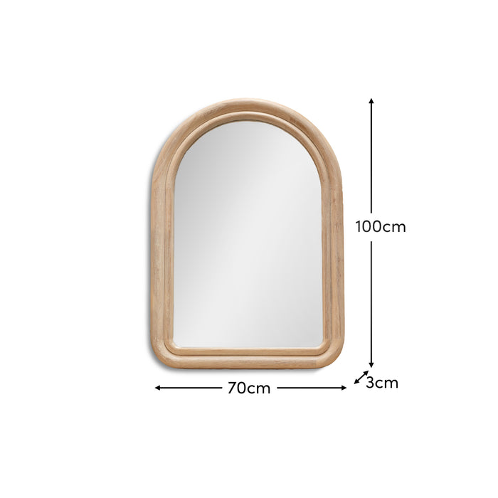 Ashridge 100x70cm Arch Wall Mirror - Whitewash - Laura James
