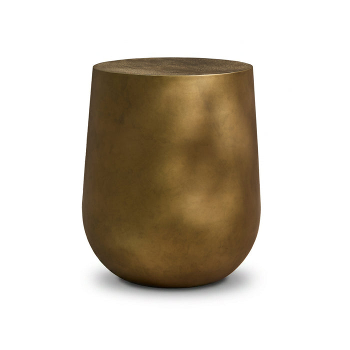 Astra 41cm Round Metal Side Table - Antique Brass - Laura James