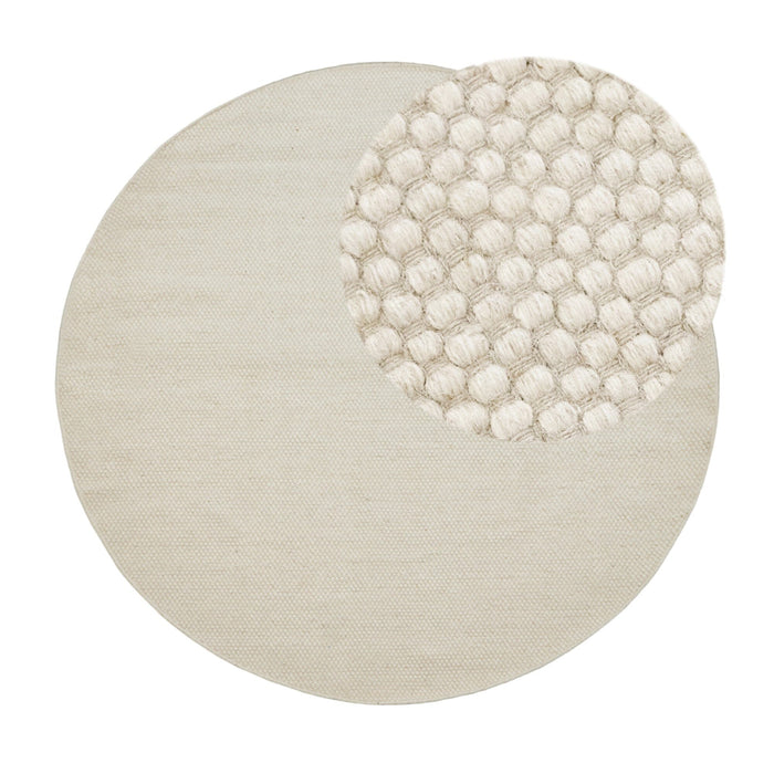 Atcham Clay/ Natural Round Rug  Wool with Cotton  - 200cm - Laura James