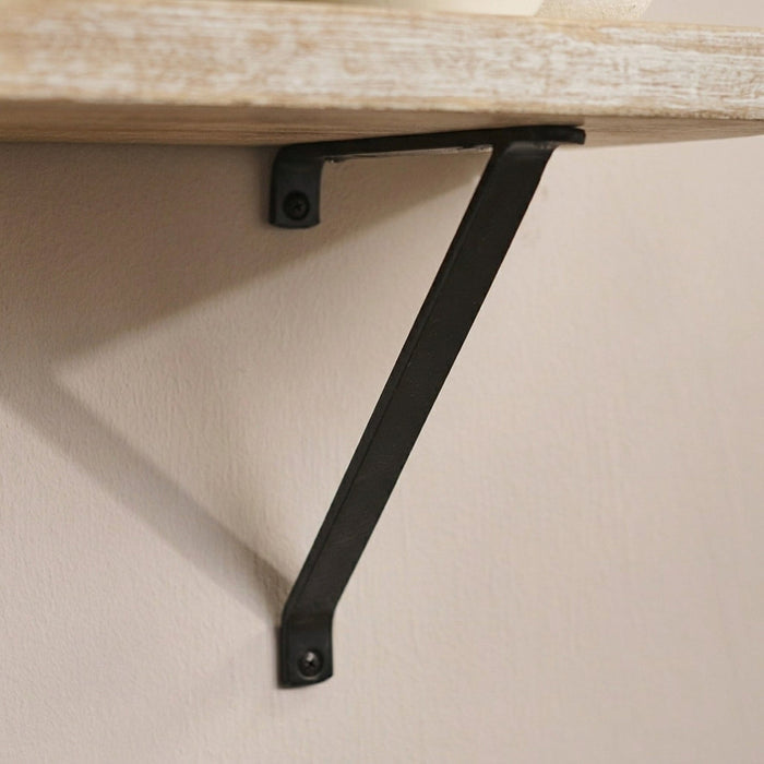 Atlas 125cm Mango Wood Wall Shelf - Whitewash - Laura James
