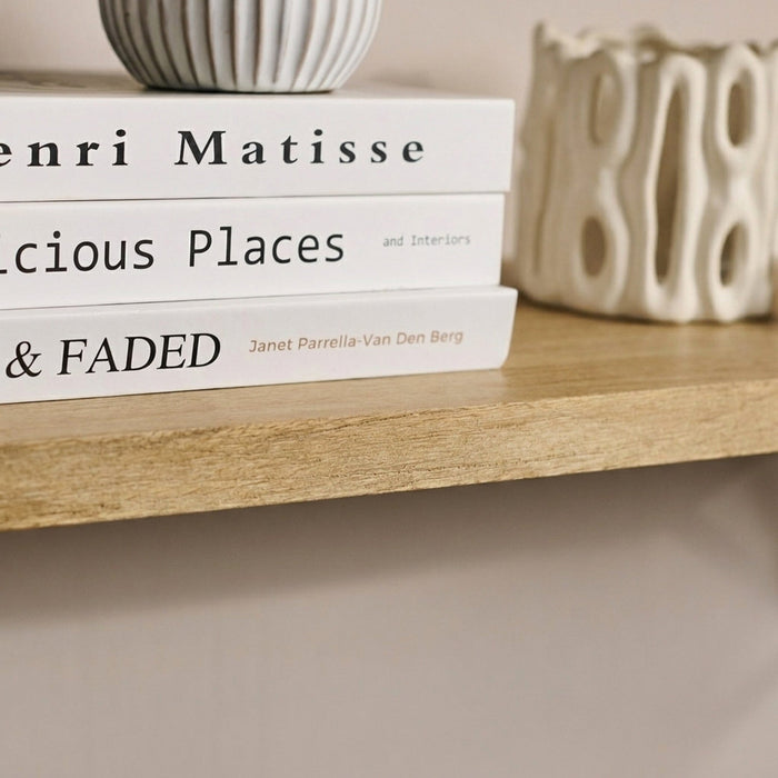 Atlas 125cm Mango Wood Wall Shelf - Whitewash - Laura James