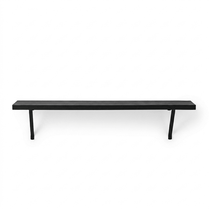Atlas 100cm Mango Wood Wall Shelf - Jet Black - Laura James