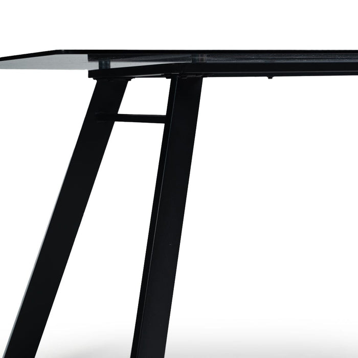 Atlas Smoked Glass Dining Table  - Metal Legs