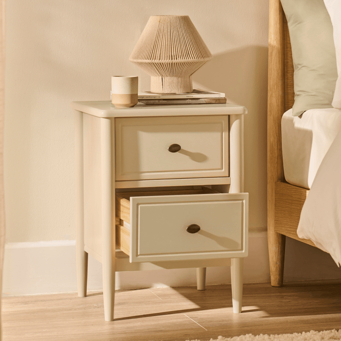 Aubrey 2 Drawer Bedside Table - Driftwood