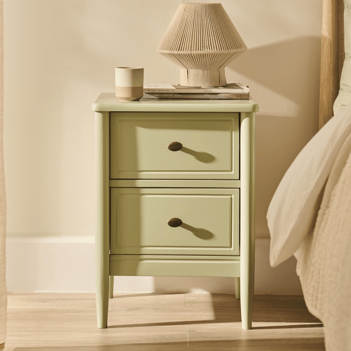 Aubrey 2 Drawer Bedside Table - Pistachio Green