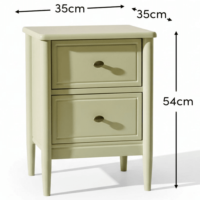 Aubrey 2 Drawer Bedside Table - Pistachio Green