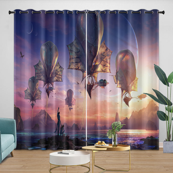 Avatar Fire and Ash Curtains Blackout Window Drapes Room Decoration